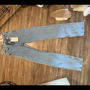 Zara high rise straight jeans